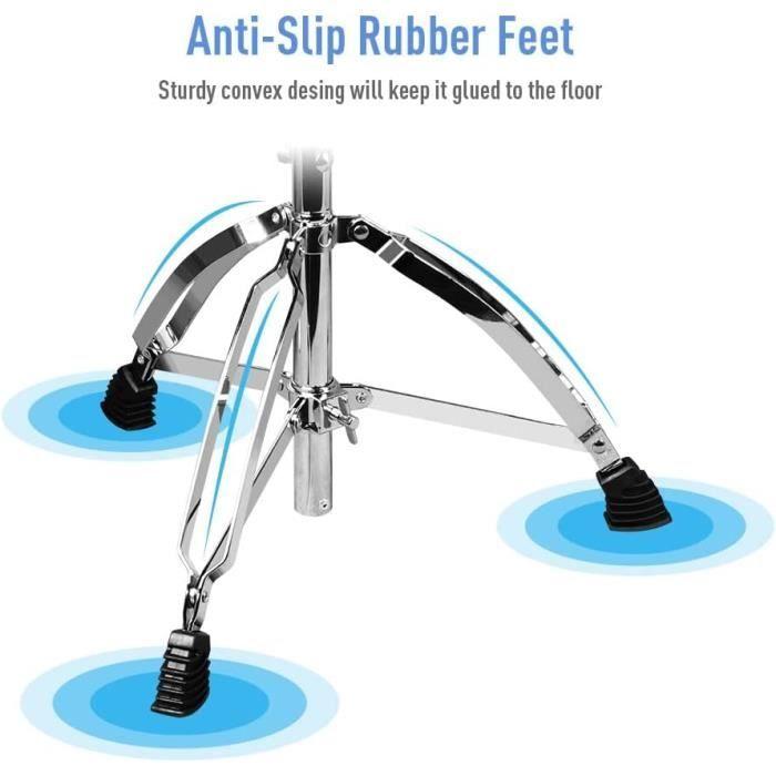 Tabouret de batterie - sonicake - pliable - réglable en hauteur - antidérapant - métal noir