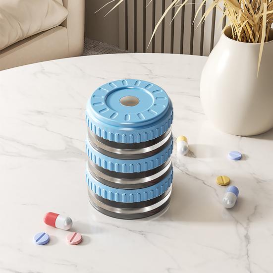 3Pcs Magnetic Pill Boxes Stackable Travel Pill Case Mini Medication Organizer Portable Pill Container for Supplements Capsules