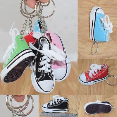 Charm Unique Fashion Personality Bag Accessory Shose Pendant Key Chain Mini Canvas Shose Jewelry Pendant Gift