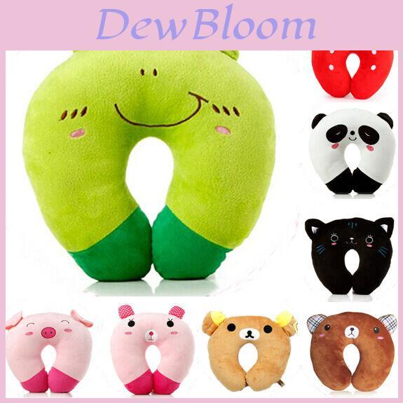 Black Cat Pig Strawberry Ushaped Pillow With Crystal Velvet Cover For Adults And Travel
