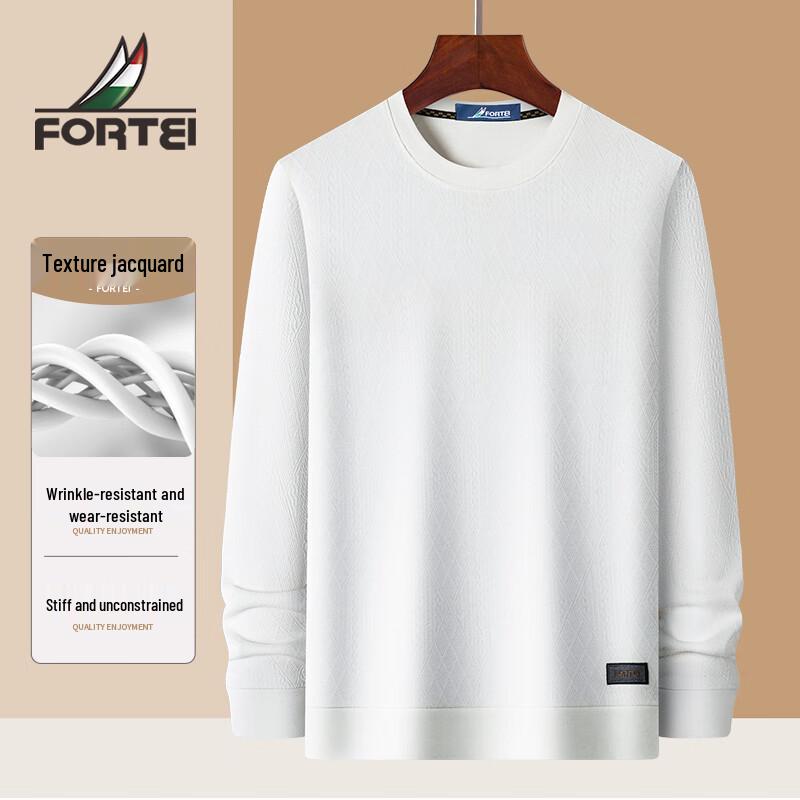 Men's Anti-Wrinkle Easy-Care Round Neck Long Sleeve Top