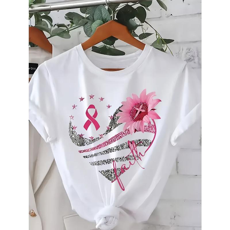Women s Plus Size Fashion Casual Short Sleeve Crew Neck T-Shirt S белый