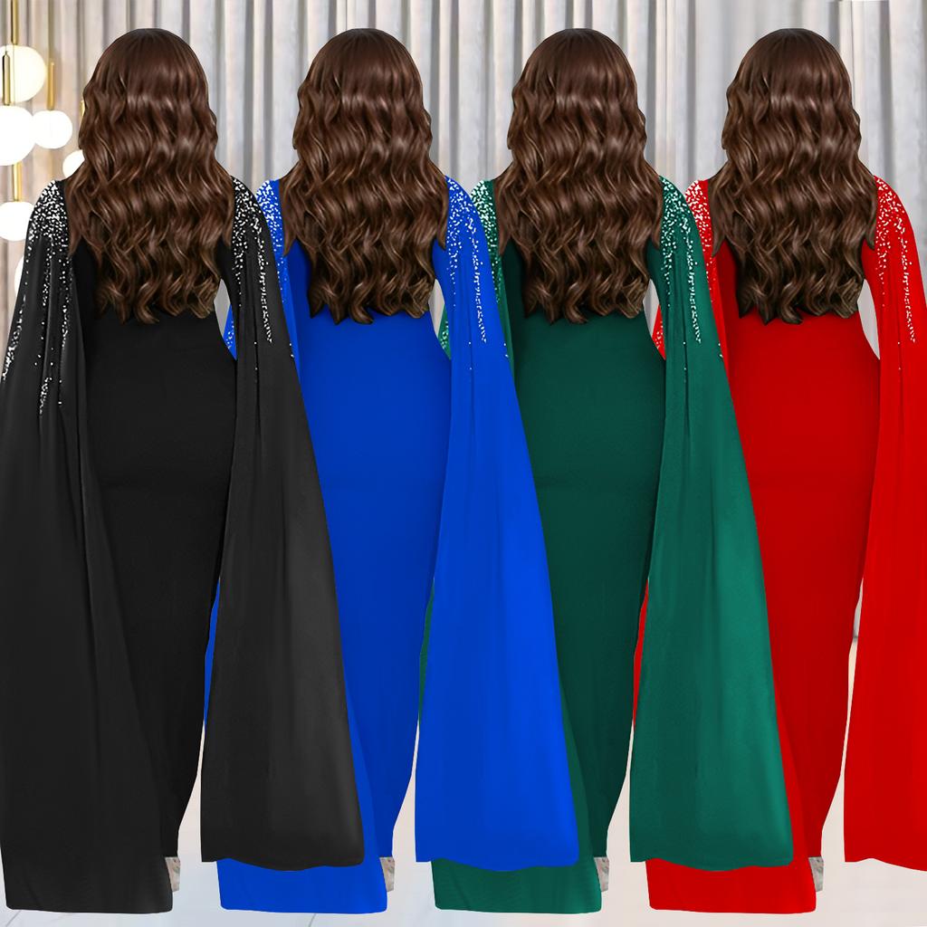 C7305 European and American fashion women's clothing elegant temperament hot diamond evening dress dress new