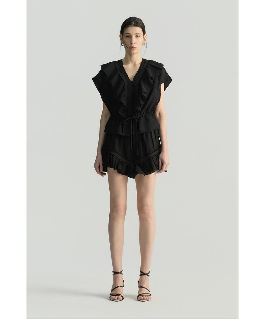 IROWOMEN Jovianne Ruffle Banding Shorts Iopom26108Bkx