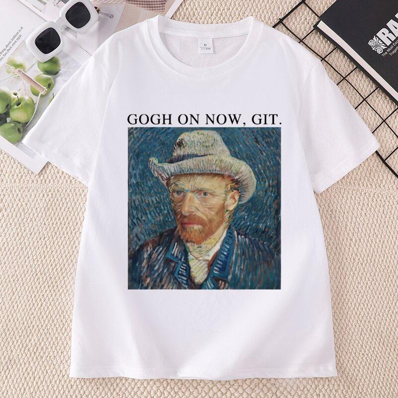 Art Teacher T Shirt Unisex Unisex Cotton Funny Van Gogh Art TShirt Humor Printed Tshirts Casual Short Sleeve Round Neck Clothing