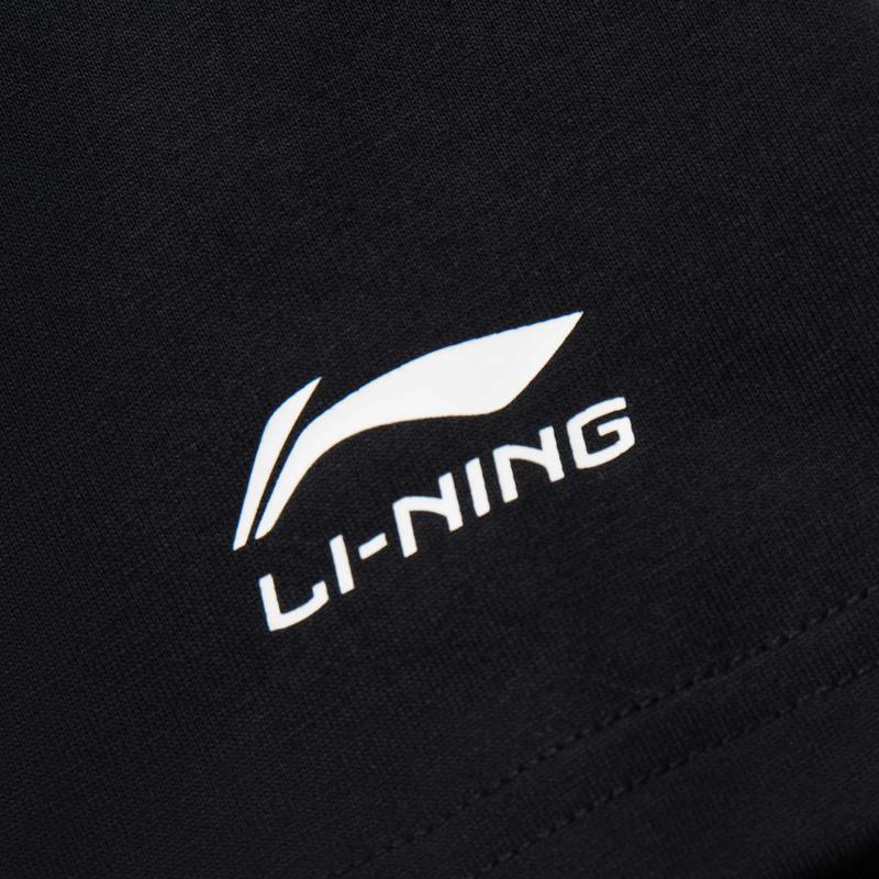 Li-Ning Fashionable Printed Breathable Sweat-Absorbing Trendy Short Sleeve T-Shirt Unisex Tops Black AHSV291-2
