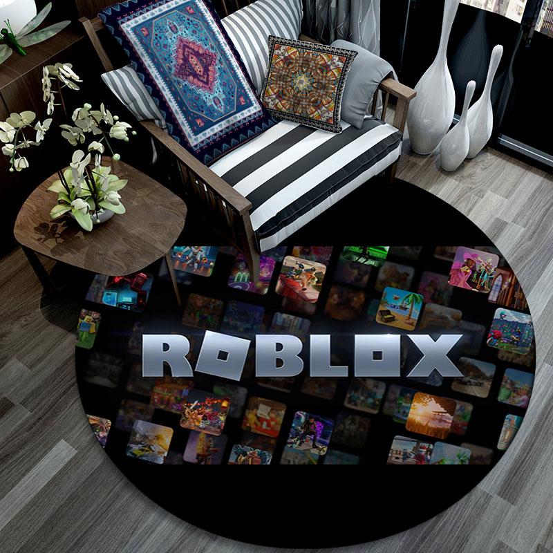 Roblox pattern round rug,Carpet Rug for Living Room Bedroom Playroom ,Non-slip Floor Mat,Holiday Gifts and Birthday Gifts.