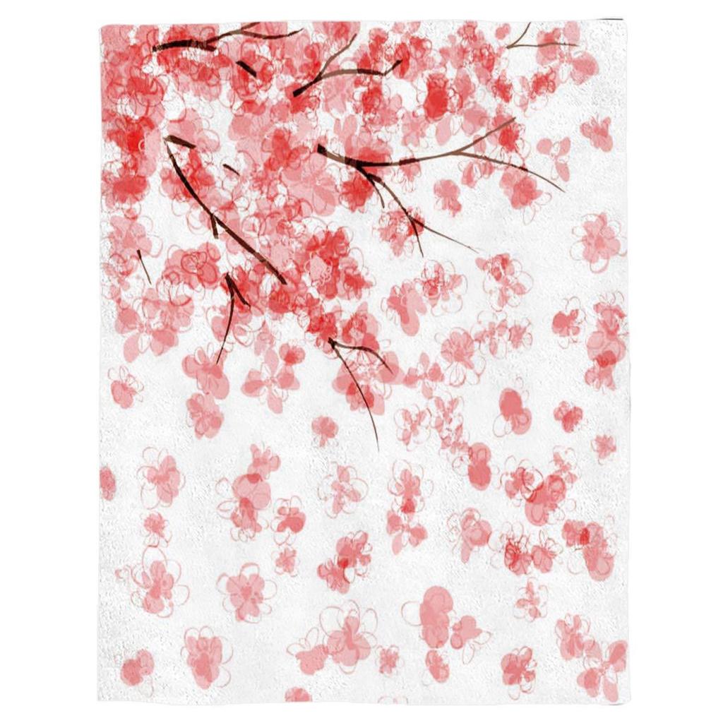 Pink Cherry Blossom Blanket Flower Flower Blanket Ladies Flannel Bed Sofa Soft Nap Blanket