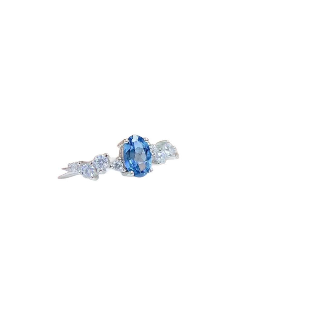 Natural London Blue Topaz S925 Silver Open Ring - Elegant, Luxe Design