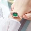 Elegant Ladies Watch With Green Gemstone Dial Quartz Movement For Casual Wear