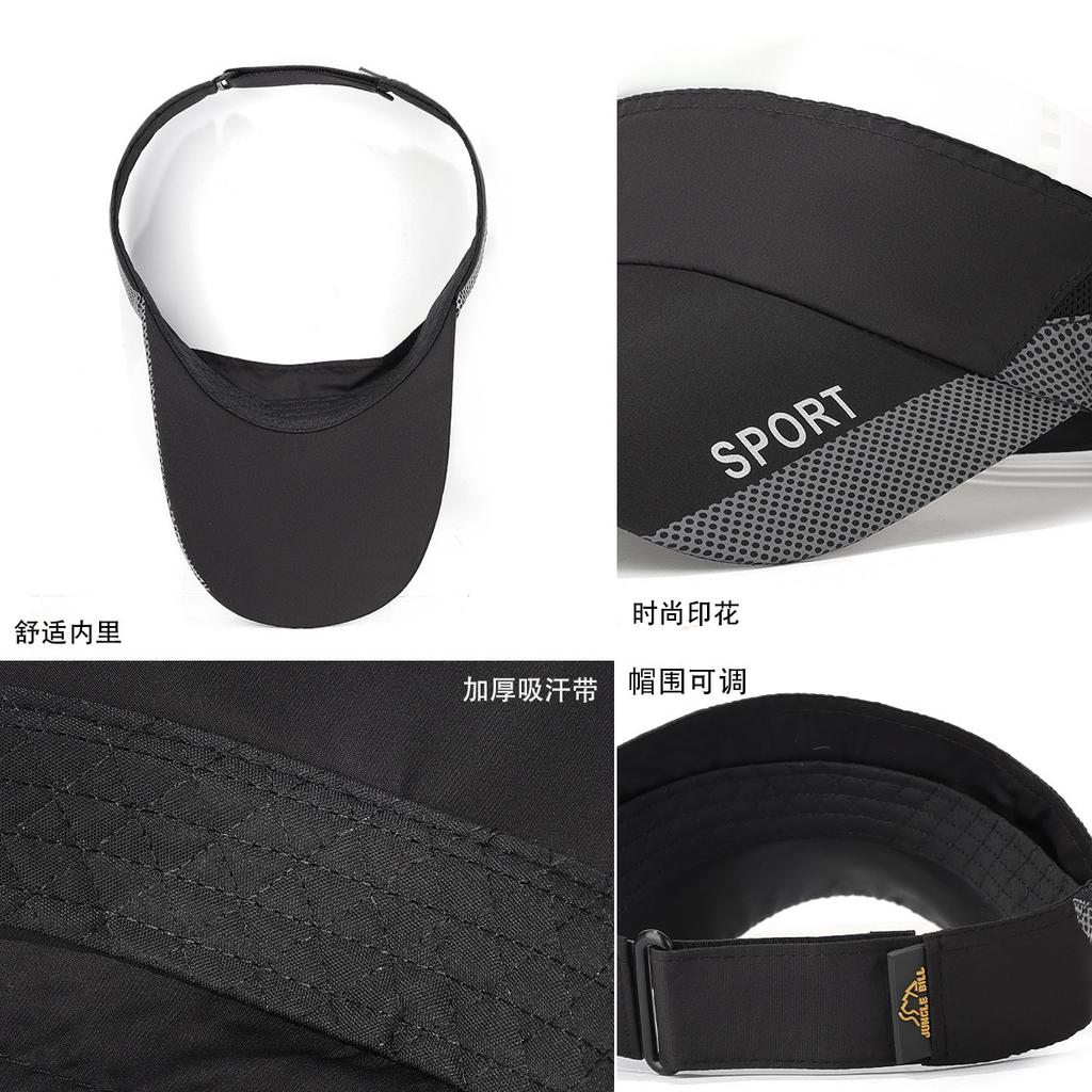Fashion Empty Top Sun Protection Hat Men And Women Summer Quick-Drying Sun Hat Outdoor Cycling Casual Topless Sun Hat Men Tide