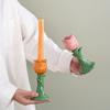 Ceramic Flower Candle Stand Creative Geometrical Art Desktop Ornament Handmade Simple Nordic Flower Candle Stand