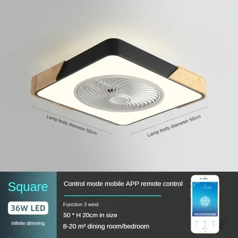 Low Profile Wood Ceiling Fan Light with Remote Control Dimmable 3 Color Timing LED Fan Lamp Bedroom Indoor Ceiling Kids Light