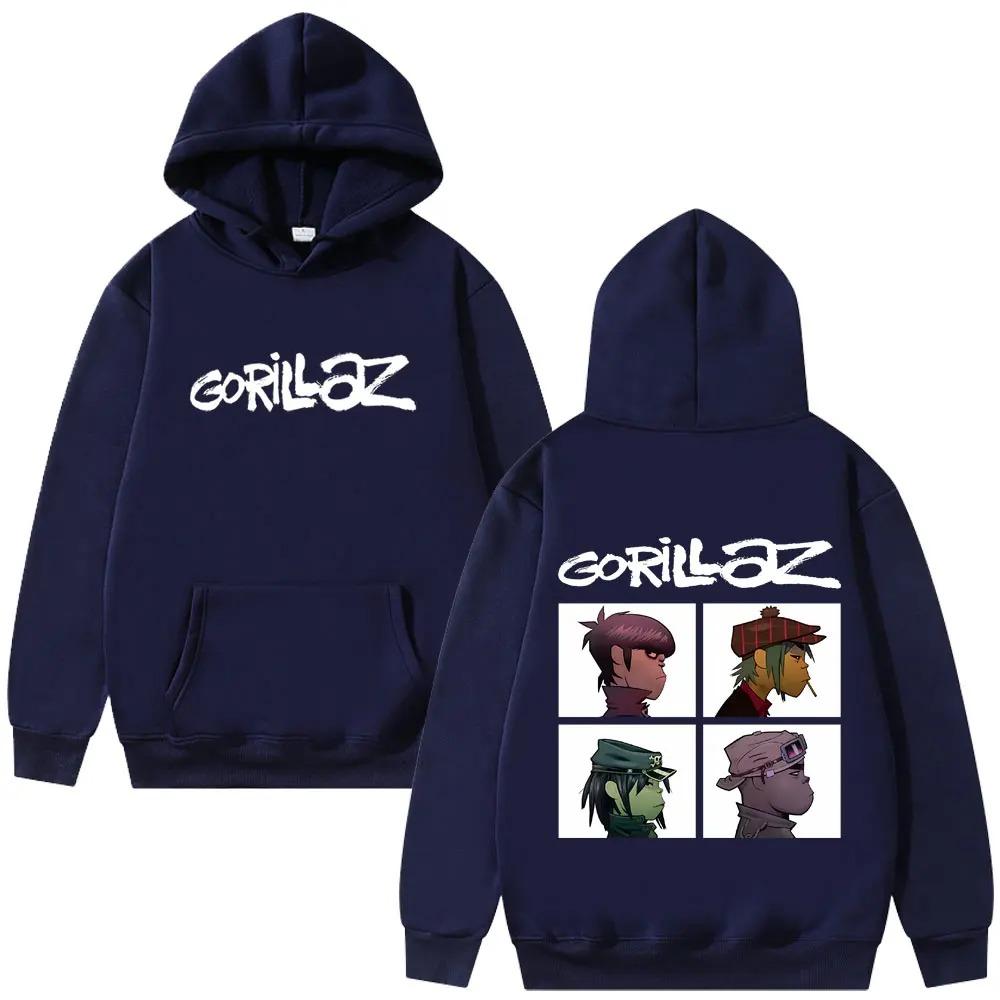 

The Gorillaz Rock Band s Fashion Album Features Pattern Prints on Men s Women s Hoodies Sweatshirts Hip-hop Alternative Retro Pullovers XXXL синій