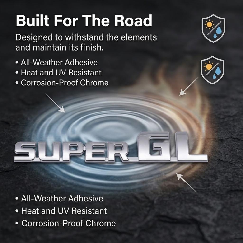 1PC 3D ABS SUPER GL Letter Emblem Decal Rear Trunk Badge Sticker