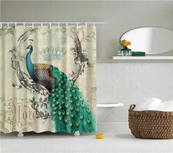 Elephant Octopus Owl Deer Horse Zebra Animals Printed Shower Curtains Bathroom Curtain With Hooks 180X180Cm