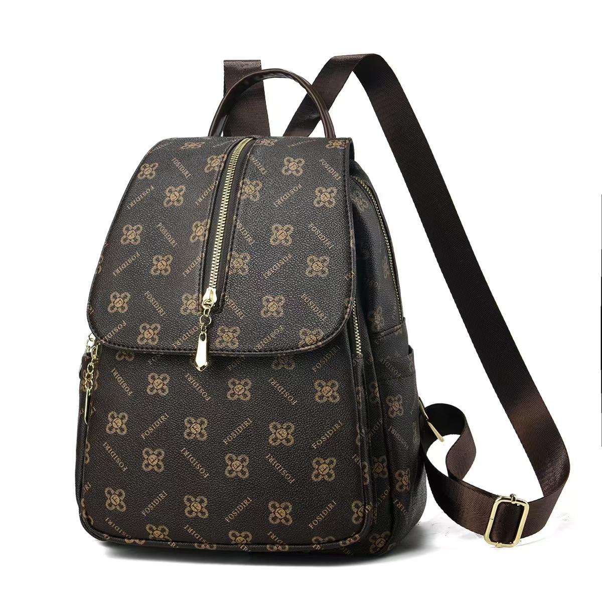 

New Fashion Retro Printed Backpack for Women Fashion Large Capacity Travel Backpack Dual-purpose School Bag .