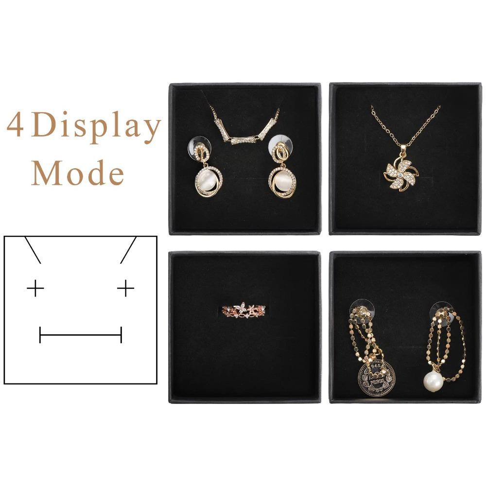 10pcs Jewelry Boxes Square Cardboard Jewelry Gift Box with Foam Insert Festival Gift Wrap Gift Box for Necklace Ring Earring Birthday Decor Wedding
