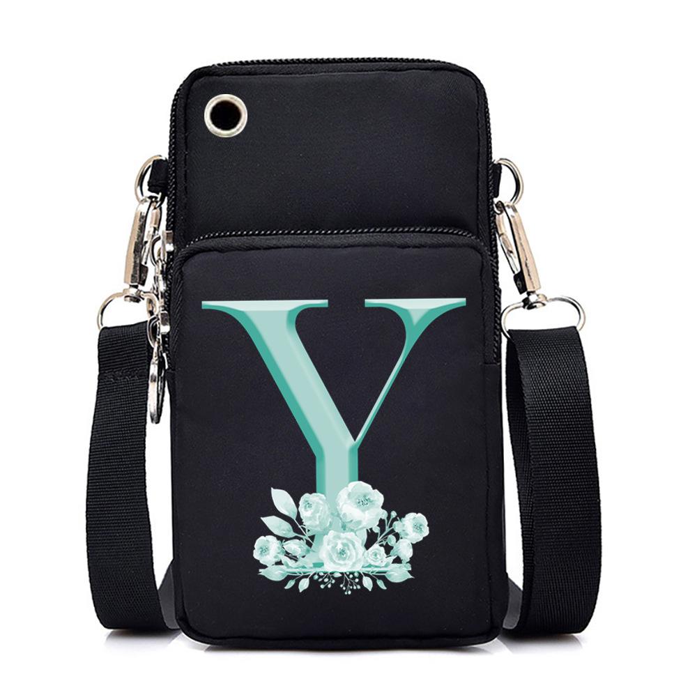 Crossbody Bag 26Alphabet Printed Letters Trend Shoulder Bag Mobile Phone Change Bag
