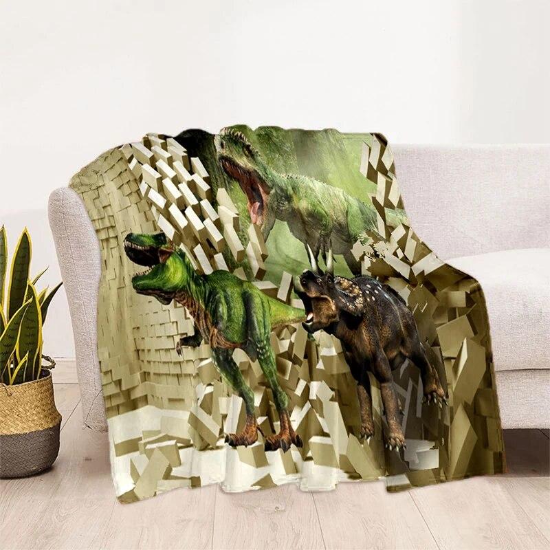 Jurassic Dinosaur Dragon Printed Manta Sofa Bed Cover Soft and