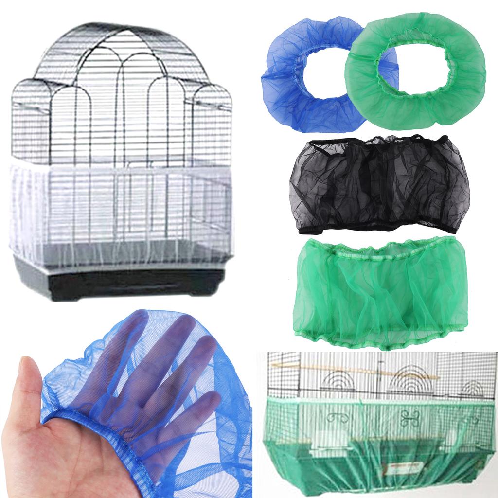 Receptor Seed Guard Nylon Mesh Bird Parrot Cover Soft Easy Cleaning Nylon Airy Fabric Mesh Bird Cage Cover Seed Catcher Guard