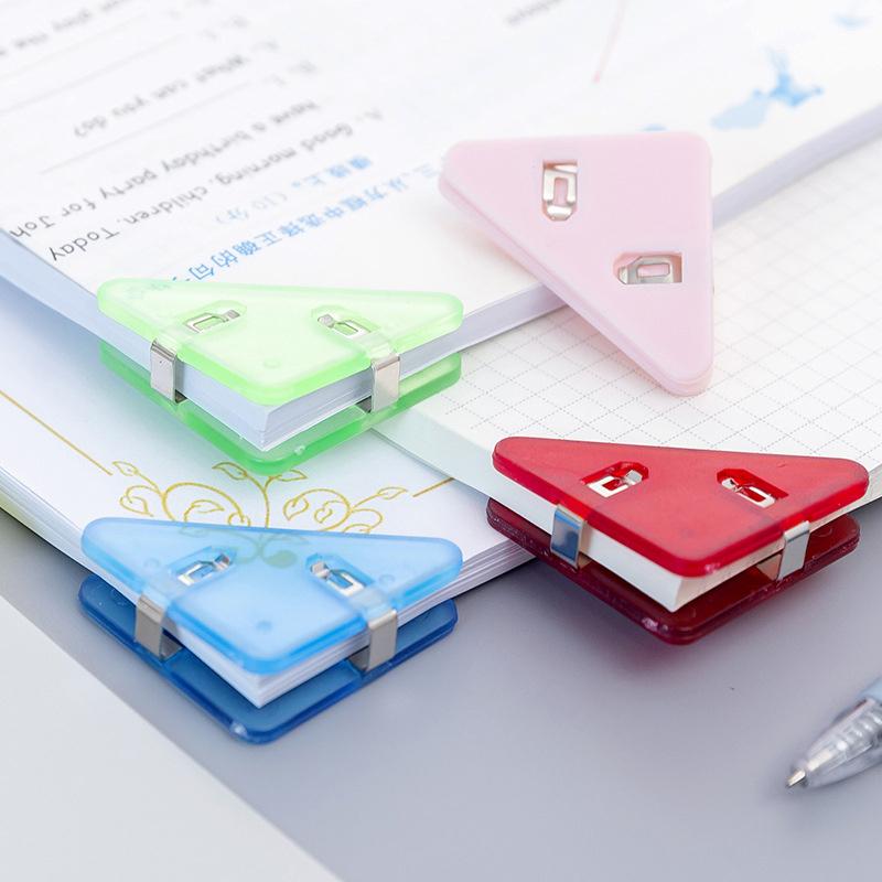 Triangle Book Page Corner Clips, Colored Transparent Triangle/Binder Clips For Organizing Papers Preventing Page Curling