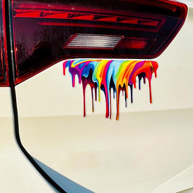 Auto Regenbogen Farbe Graffiti Auto Zubehör Aufkleber Vinyl Für Lkw Motor Aufkleber Seite Körper Kraftstoff Tank Vans Fenster Aufkleber
