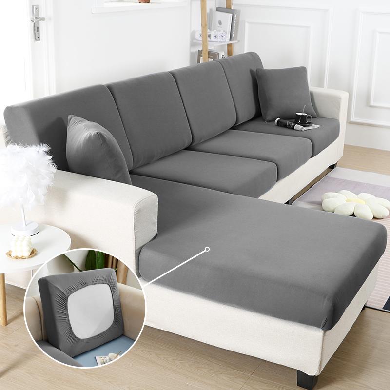 Plain Color Stretch Sofa Seat Cushion Cover Sofa Covers For Living Room Removable Elastic Seat Chair Cover Furniture Protector