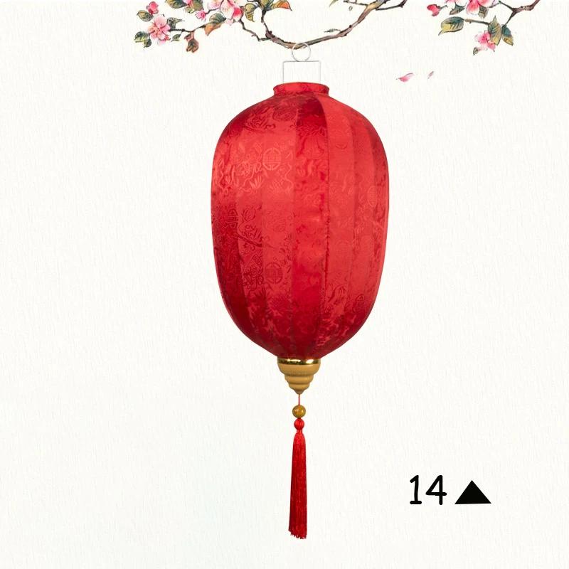 14/16inch Waterproof Chinese Silk Lantern Retro Japanese Vietnam Lantern Party Festival New Year Hanging Decor Palace Lantern
