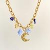 Trendy Titanium Valentine's Necklace with Heart, Flower, and Fruit Pendants - New Pastoral Style Jewelry