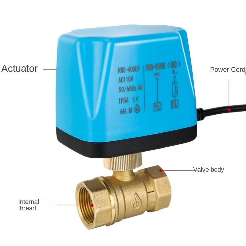 Robinet cu bilă electric cu 2 căi DN50 Corp din alamă Actuator motorizat durabil