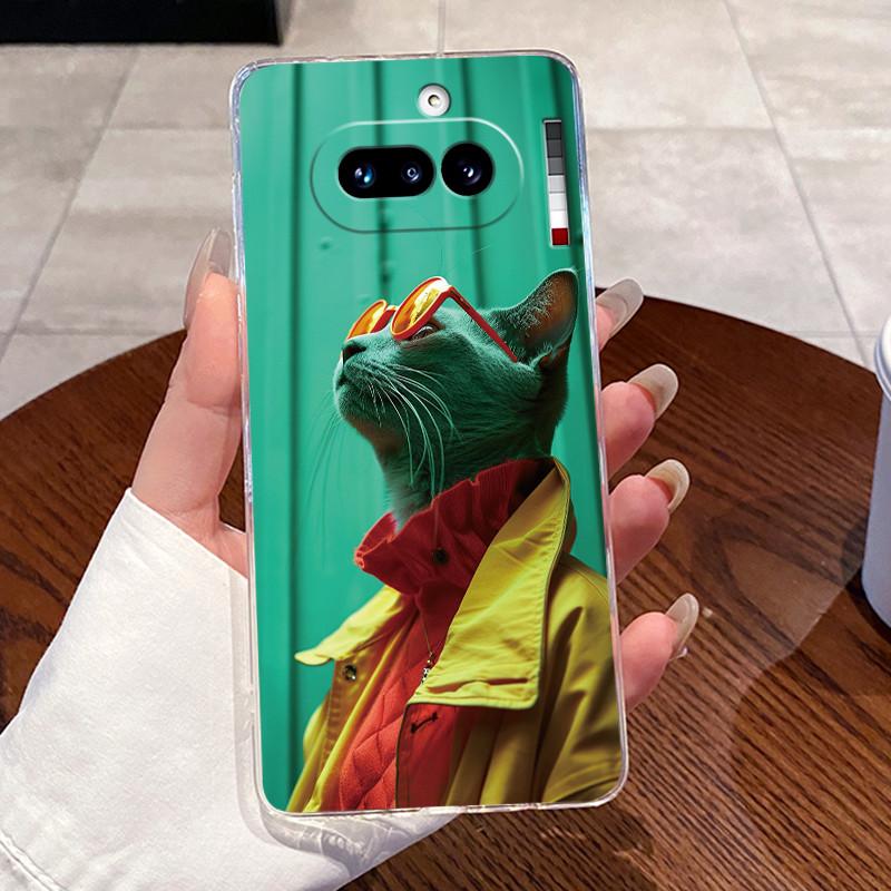 Jelly Casing For Nothing Phone 4A Capa Coque Clear Silicone Soft TPU Back Cover Cute Cat Rabbit Heart Protective Case Fundas