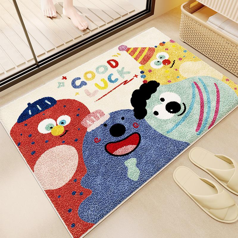 Cartoon Bathroom Floor Mat Absorbent Quick Drying Foot Mat Wear-resistant Toilet Anti Slip Mat