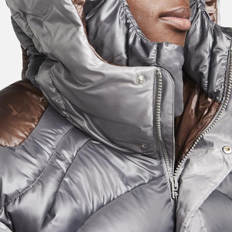 Nike Sportswear Tech Pack Color Block Loose Fit Long Sleeve Hooded Cotton Jacket Men Jacket Iron-Gray FB7423-029