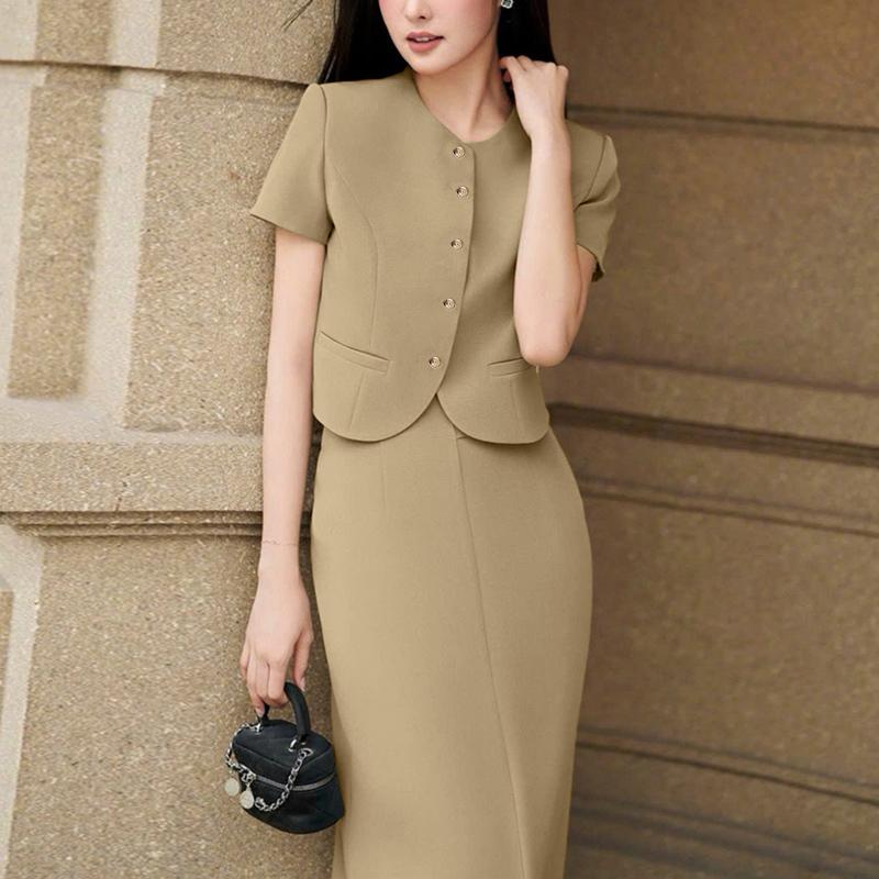 ZANZEA Women Short Sleeve Blouse and Skirts Summer Two Piece Suit Sets