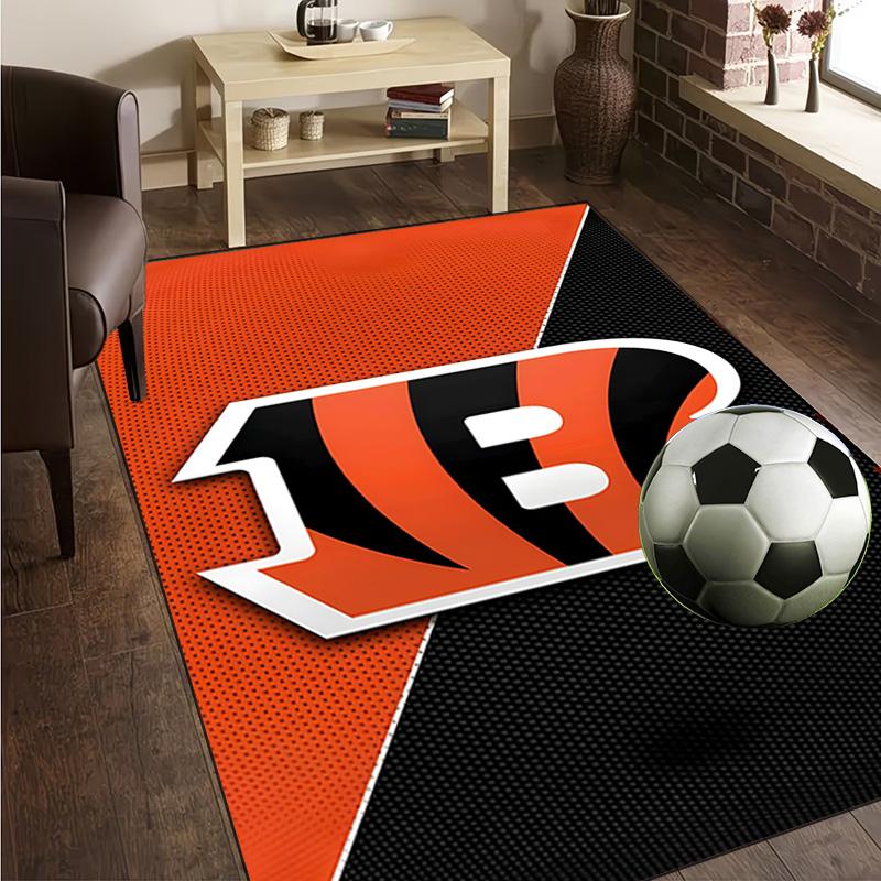 Bengals Team Logo Artwork Rug Office Carpet Non-Slip Mat, Chair Rug Floor Covering for Gaming, Bedroom, Living Room , Home Decor Christmas Gift