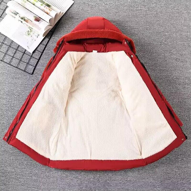 Winterjacke für Mädchen mit Pelzkragen, mittlere bis große Kinderoberbekleidung, warm halten, Prinzessinnenmantel mit Kapuze, Reißverschluss, Mädchenoberbekleidung, Kinderkleidung