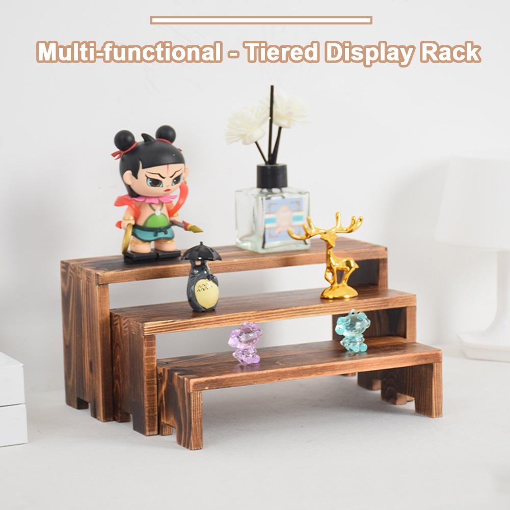 3patrový dřevěný stojan na vystavení Stolní organizér Stojany na vystavení jídla Dřevěný stojan na vystavení Sada pro Cupcakes Sběratelské předměty Šperky Parfém
