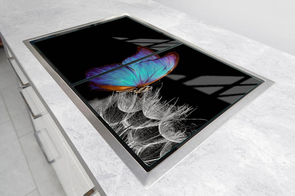 SZKLANA PŁYTA OCHRONNA NA KUCHENKĘ 70x52 MOTYL