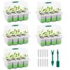 Seedling Pots (Set of 5) - 12-hole Seedling Trays, Seedling Boxes, Seedling Trays, Germination Kit, Transparent Cover, Breathable, Drainage Holes, for