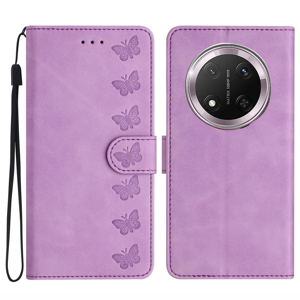 For Honor X9c 5G Case Imprinted Butterfly Leather Wallet Phone Cover