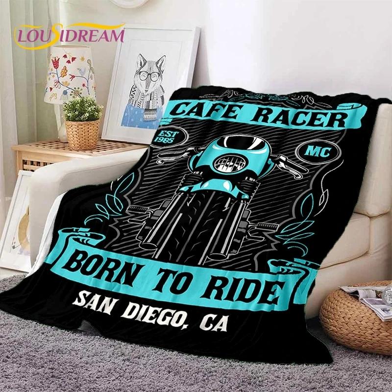 Motocross Modern Retro Motorcycle Soft Blankets Cozy Warm Throw for Picnic Bed Sofa Home Bedroom
