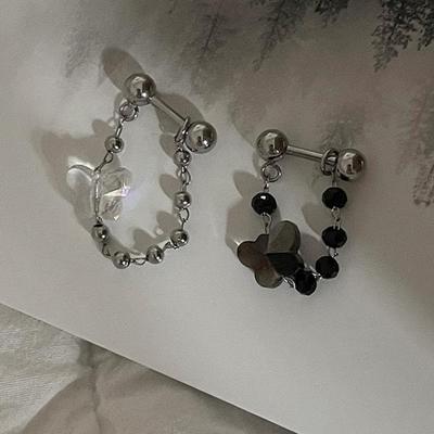 Damen Kristall Schmetterling Kugelkette Piercing (2 Farben)
