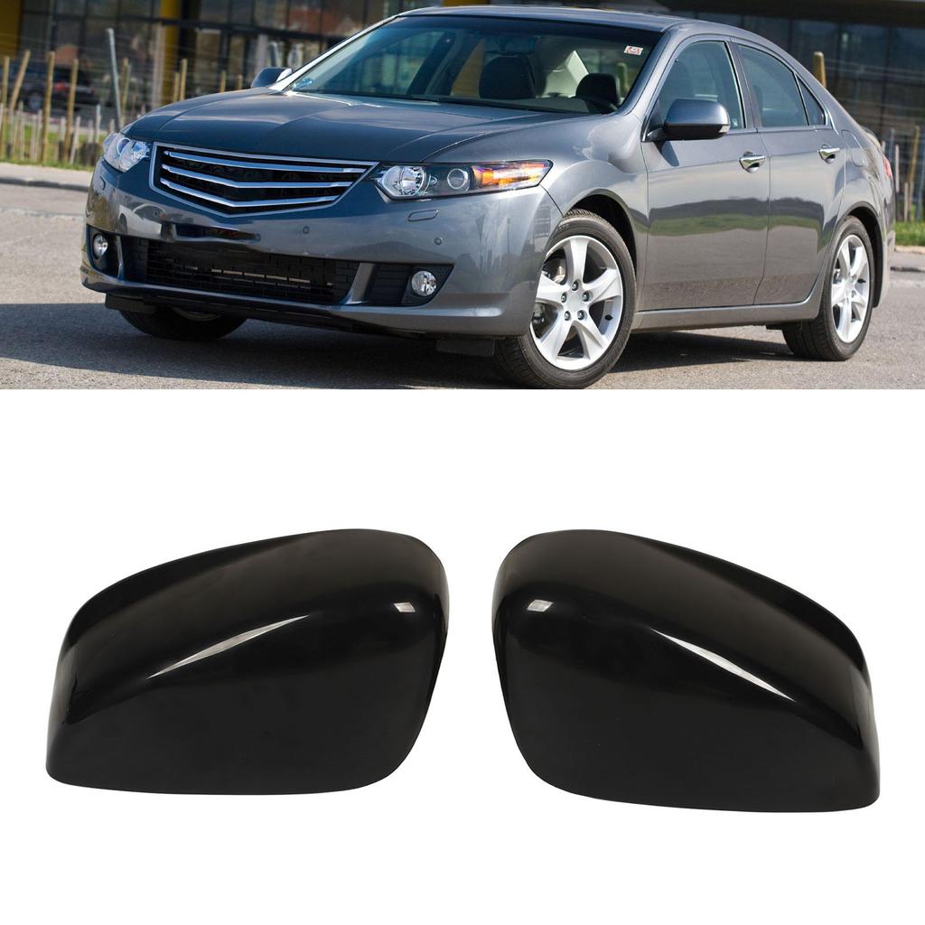 1 Pair Car Rearview Mirror Cover Trim Glossy Black Side Door Wing Mirror Cap Replacement For Honda Accord 2008‑2012