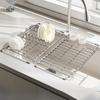 Non-slip Expandable Dish Rack Stainless Steel Retractable Drain Basket Dish Drying
