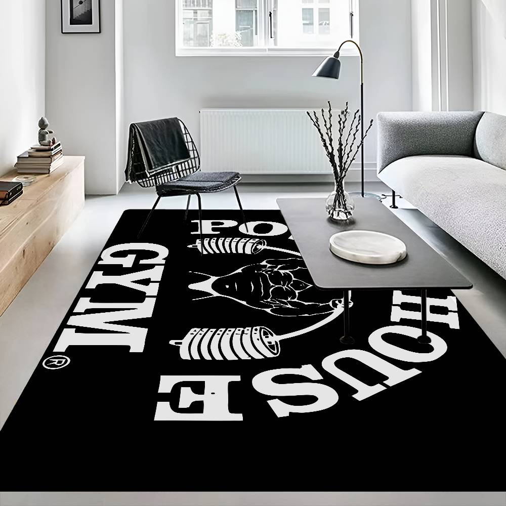 Bodybuilding Fitness Powerhouse Gym Hallway Carpet Non-Slip Laundry Room Mat Laundry Decor Balcony Child Living Room Toilet Rug