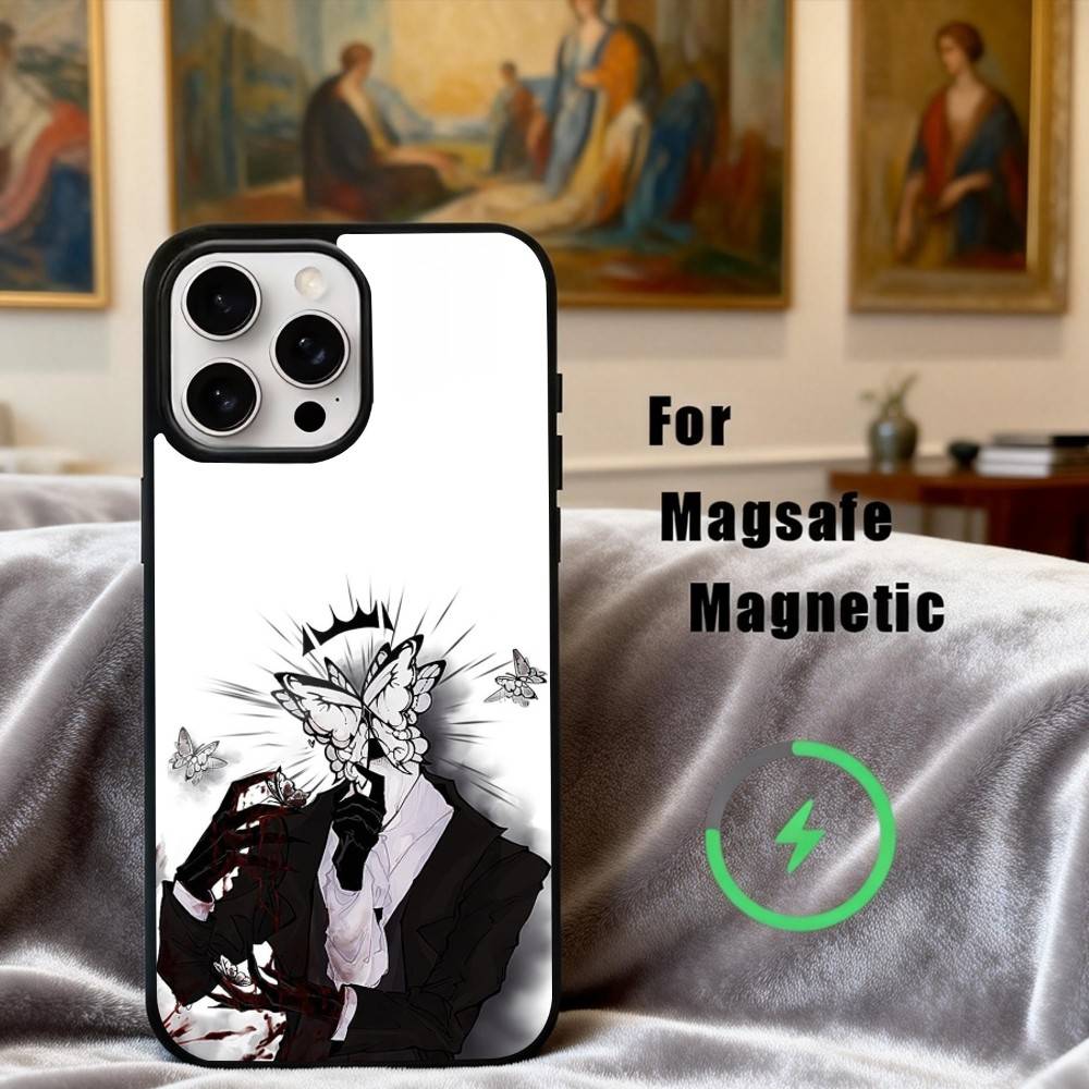 Limbus C-Company Quixote Butterfly Phone Case For iPhone17,16,15,14,13,12,11 Plus,Pro Max Magnetic For Magsafe Wireless Charging