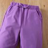 Kids Girls Clothing Set 1-6Y Summer Purple Puff Sleeve Off Shoulder Top with Elastic Waist Long Pants 2 Piece Outfit