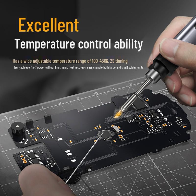 FNIRSI HS-02 100W Smart Electric Soldering Iron: Portable Constant Temperature Soldering Station for Household Repair and Welding