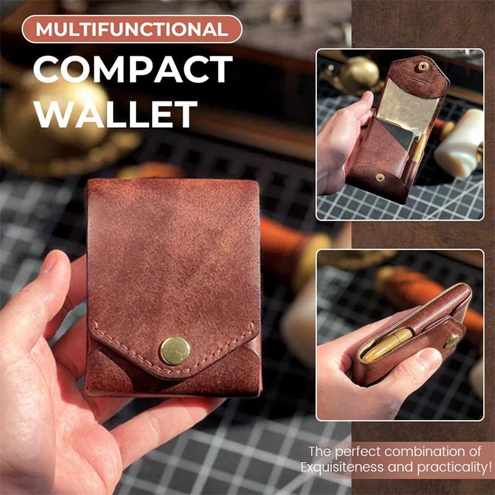 

Built-in Pen Slot Slim Minimalist Wallet Waterproof Front Pocket Wallets New Coin Purse Travel коричневий